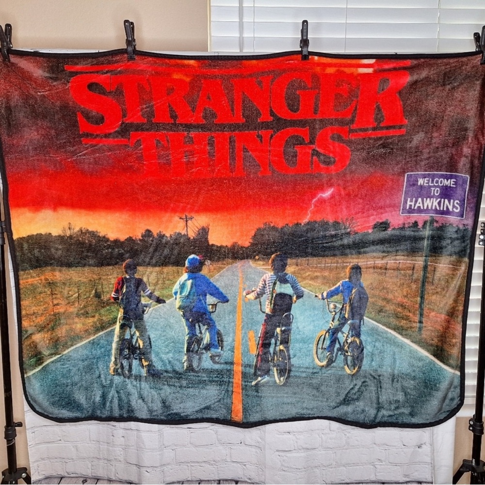 Stranger Things Blanket with Hawkins Scene